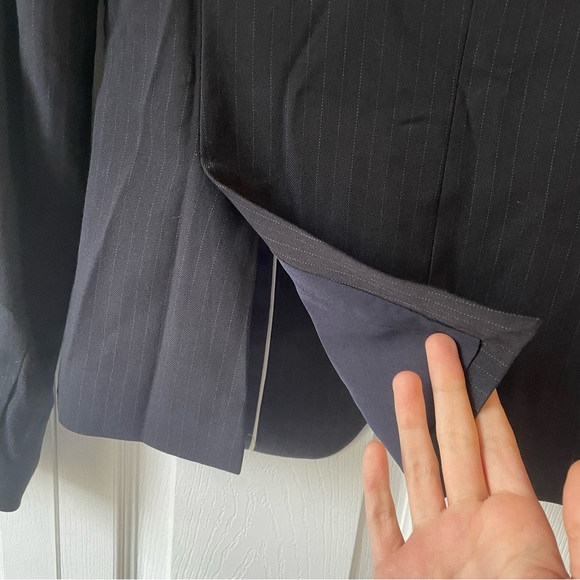 Banana Republic black pinstripe blazer jacket size 0 - Picture 11 of 14